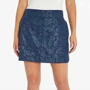 Orvis Athletic Embossed Travel Skort Blue Pull On Pockets Womens Size Large
